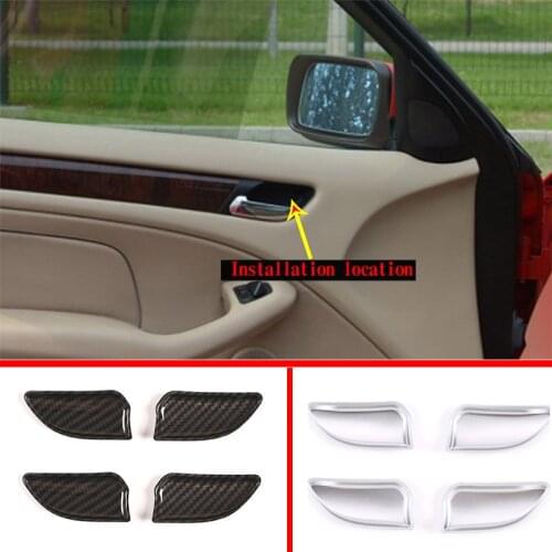 For BMW 3 Series E46 98-04 ABS Carbon Fiber Car Inner Door Handle Cover Door Bowl Protective Cover Sticker Car Accessories