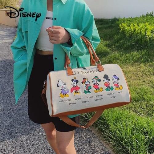 Disney Mickey Mouse Women Shoulder Messenger Bag Lady Tote Bag Minnie Handbag High Capacity For Women Shopping Use Travel Bag
