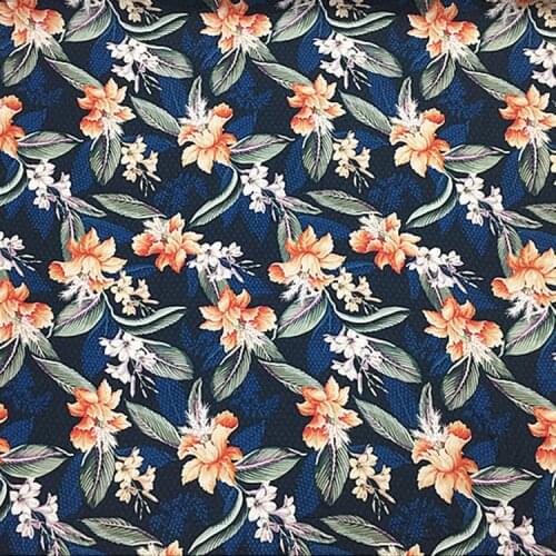 Floral print Silk cotton blended fabric not sheer 135cm width for women dress,SCT765