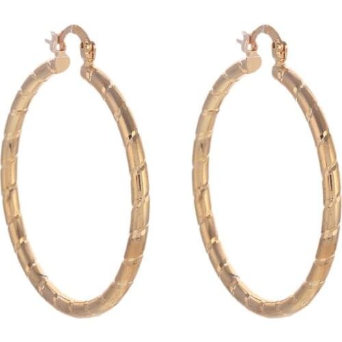Gold Color Hoop Earrings For Women Round Stud Earing Statement Wedding Jewelry