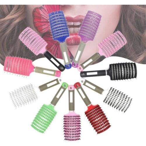 1pc Hair Scalp Massage Comb Hairbrush Bristle Nylon Women Wet Curly Detangle Hair Brush for Salon Hairdressing Styling Tools