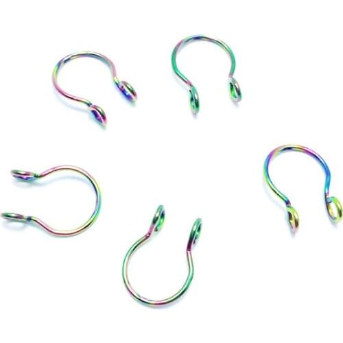 100Pcs The Latest Stainless Steel Without Wearing Holes Fake Nose Ring Euramerican Fashion Nail Female Nose Piercings