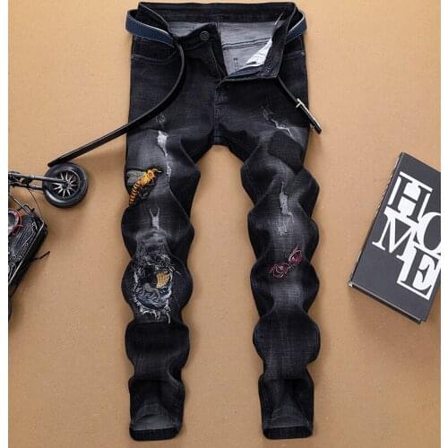 2019 fashion mens jeans in autumn and winter design