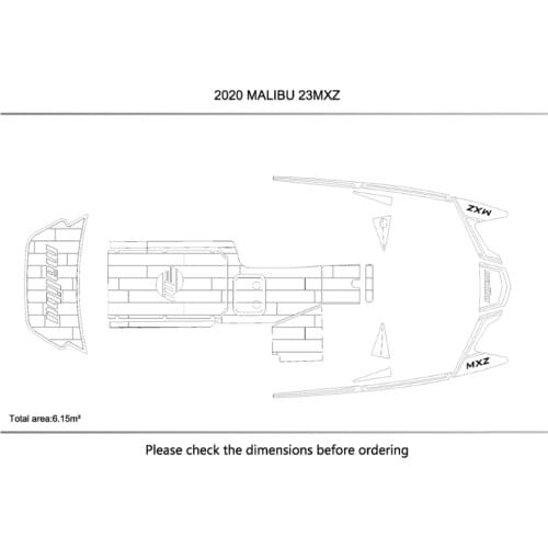 2020 Malibu 23 MXZ Cockpit Swimming platform 1/4" 6mm EVA Faux Teak Decking