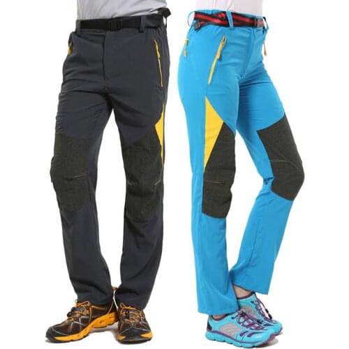 Outdoor Winter Men Women Soft shell Elastic Quick-drying Pants Warm Waterproof Windproof Hiking Ski Climbing Trousers JSZ-307