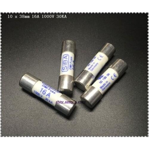 3-8pcs/Lot 10 x 38mm 16Amp 16A 1000V 30KA SIBA Ceramics Fuse DMI-Fuse For Multimeter Brand New