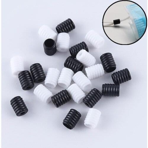 50/100Pcs Adult Children Adjustable PVC Cord Locks Non Slip Stopper Black White Lanyard Buckle Drawstrings Toggles Accessories