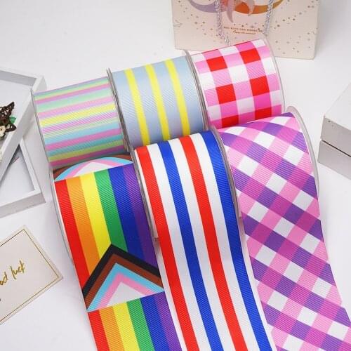 DIY Cartoon Stripe Printed Grosgrain Ribbon For Craft Supplies Sewing Accessories 50 Yards. 54629
