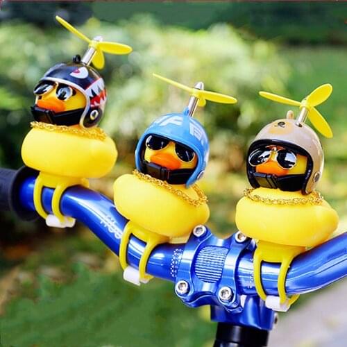 Car Accessories Interior Broken Wind Small Yellow Duck with Helmet Airscrew Cute Wind-breaking Duck Cycling Decoration Ornament