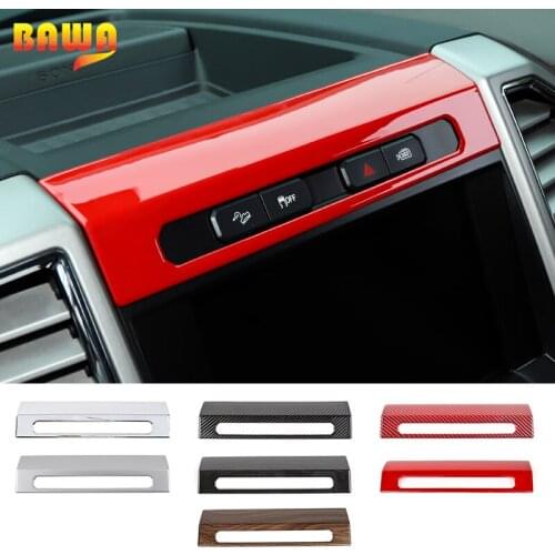 BAWA Car Emergency Light Switch Panel Decoration Cover Trim Protection Frame For Ford F150 2015 Interior Parts Car Accessories
