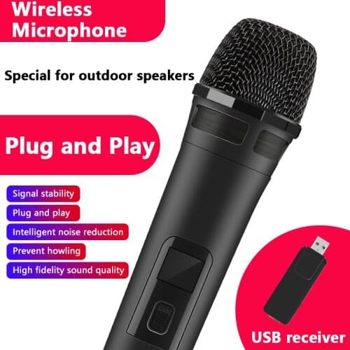 USB Wireless Microphone Megaphone Handheld Mic for Karaoke Speech Loudspeaker Church Show Meeting with Receiver For Outdoor