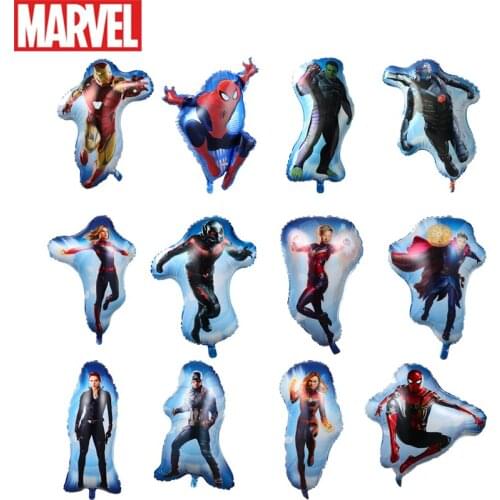 Large Marvel Avengers Spiderman Shaped Aluminum Balloons Baby Birthday Party Decorations Supplies Anime Figures Kids Toys Globos