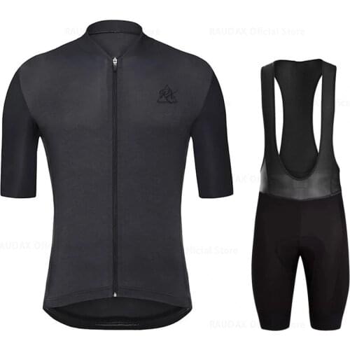 Black Cycling Jersey 2021 Pro Team Raudax Cycling Set Racing Bicycle Clothing Suit Breathable Mountain Bike Clothes Sportwears