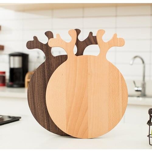 Wooden Cutting Board Black Walnut Beech Chopping Board Antlers Shape Kitchen Chopping Blocks for Home Cutting Vegetable Fruit
