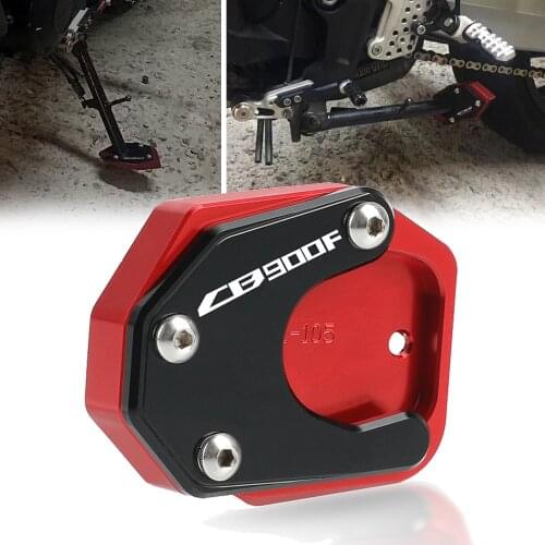 For HONDA CB900F HORNET 2002 2003 2004 2005 2006 2007 Motorcycle CNC Kickstand Foot Side Stand Extension Support Plate Pad