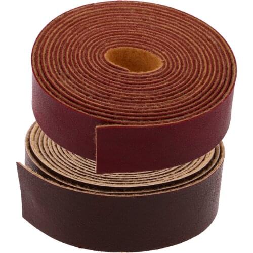 Fityle 2 Pieces Long DIY PU Leather Straps Strips DIY Belt Embellishments for Crafts 2cm Wide 10 Meters Each