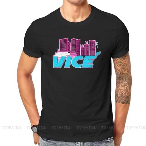 Miami Heat Vice GTA Vice City Game Tshirt Top Cotton Plus Size O-Neck Mens Clothing Harajuku Men T shirt