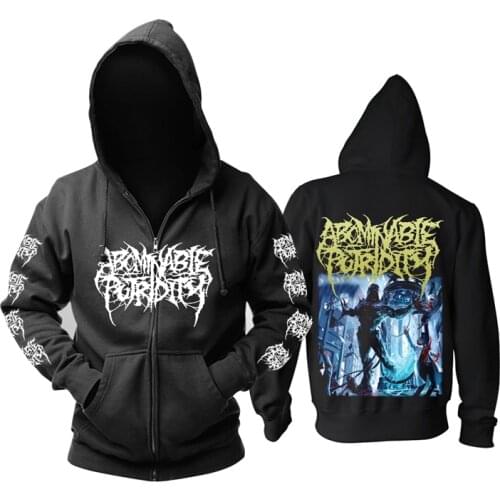 5 designs Harajuku Abominable Putridity Cotton Zipper Sweatshirt Rock hoodies shell jacket brand folk metal fleece tracksuit