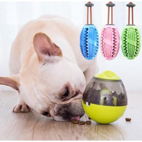 Pet Toy 2 Styles Pet Food Ball ToothBrush Chew Toy Tumbler Style Pet Dog Interactive Toy Dog Food Dispening Toy