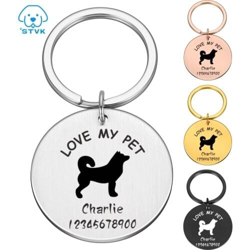 Custom Personalized Pet Collar ID Tag For Small and Large Dog Cat ID Tags Name Collars Puppy Stainless Steel Name Plate Tags
