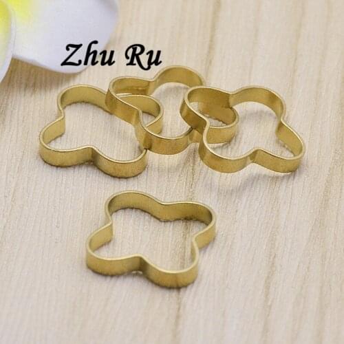 20mm*3mm 20pcs copper Flower Four-leaf clover leaves Charms Europe Style Jewelry Findings Wholesale Vintage Pendant Charms DIY