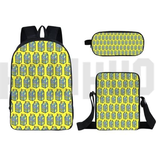 Mochia 3D Print Lyrical Lemonade Backpack 3 Pieces Set Bookbag 16 Inch Unisex Bagpack Funny School Bags Gift Lyrical Lemonade