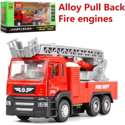 High simulation fire engine model,1: 43 scale alloy pull back toy cars, flashing & musical,diecasts &toy vehicl,free shpping