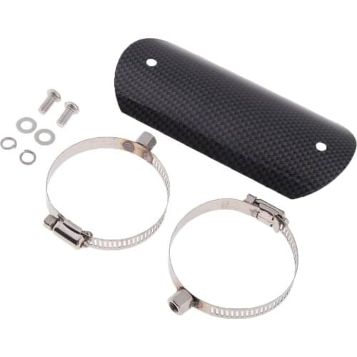 Motorbike Black Exhaust Muffler Pipe Heat Shield Cover Heel Guard For