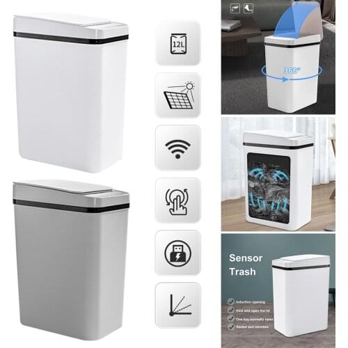 Induction Motion Sensor Trash Can Home Office Dorm Automatic Garbage Bins