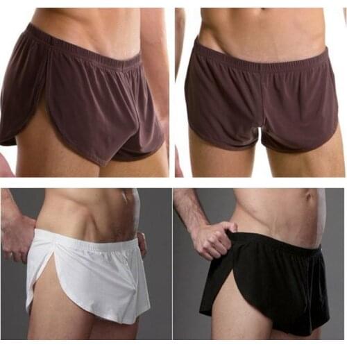 Europe size Men Male Underwear comfortable Sexy Man Boxer shorts U convex pouch silk Sexy Body XXL size underpant Factory sale
