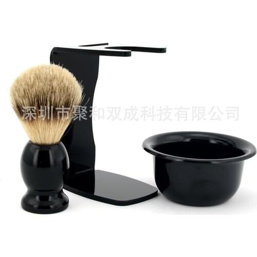 50set new 3 In 1 Shaving Soap Bowl +Shaving Brush+ Shaving Stand Bristle Hair Shaving Brush Men Beard Cleaning Tool