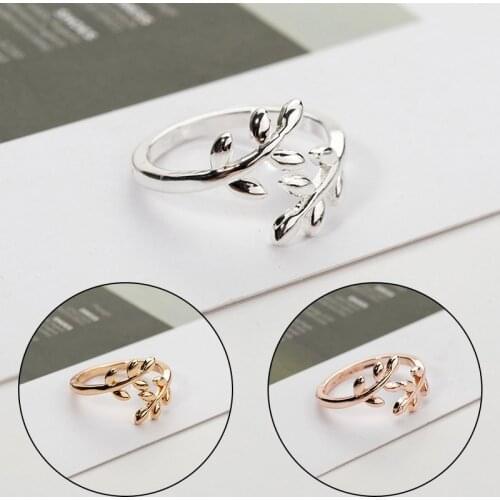 New Fashion Leaves Branch Shaped Ring For Women Girls Luxury Vintage Gold Silver Color Wedding Bands Jewelry Accessories
