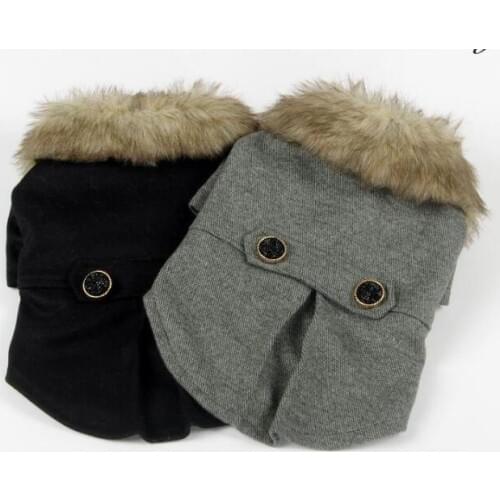 Pet clothing autumn and winter clothes solid color collar knitted dog clothes