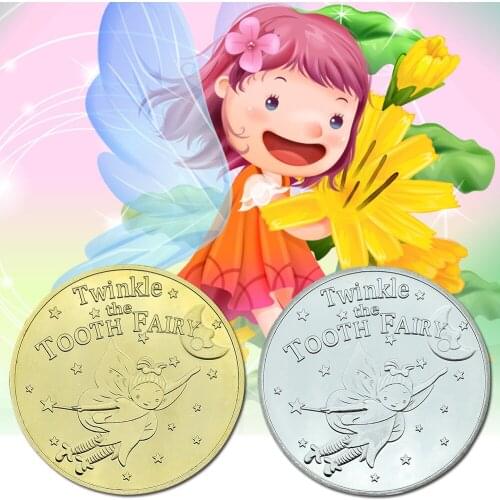 Gold Plated Coin Twinkle Tooth Fairy Commemorative Coin Children Tooth Exchange Collection Gift Souvenir