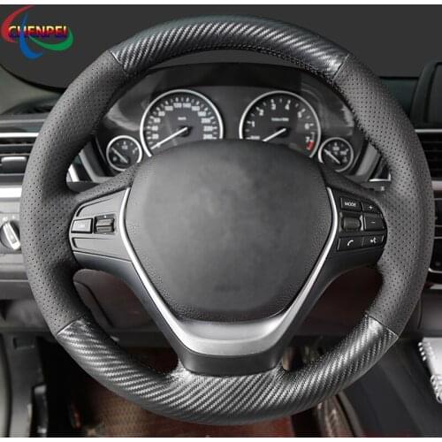 DIY Anti-Slip Black Leather PU Carbon Fiber Car Steering Wheel Cover For BMW 316i 320i 328i 320d F45 F20 F30 F31 F34 F32 F33