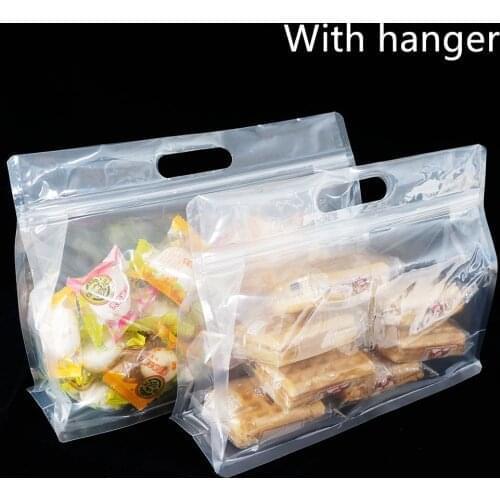 Stand Up Transparent Plastic Ziplock Pouch 100pcs Cupcake Storage Bag Gift Sack Reusable Fruit Fresh Keeping Package, Food Pack