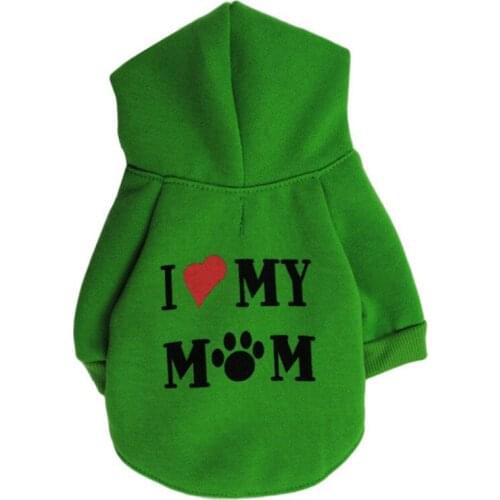 I Love My Mum Pet Hoodies Warm Clothes for Small Dog Multicolor Comfortable Coat Clothing Puppy Winter Clothes Dog Costumes