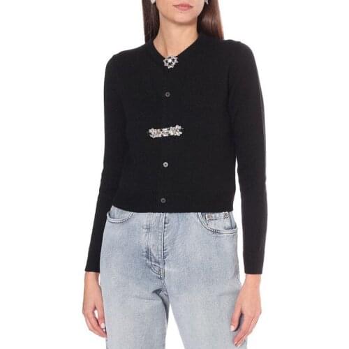 Brand Design Sweater Women High Quality Autumn Winter New 2020 Long-Sleeved Diamond Retro Fashion Elegant Cardigan Vestidos