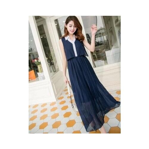 2018 new ruffles chiffon maxi dresses Strap split beach women dress long vestidos beach sundress summer Womens clothing