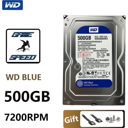 WD BLUE 500GB Internal Hard Drive Disk 3.5" 7200RPM 16M Cache SATA III 6Gb/s 500G HDD HD Harddisk for Desktop Computer