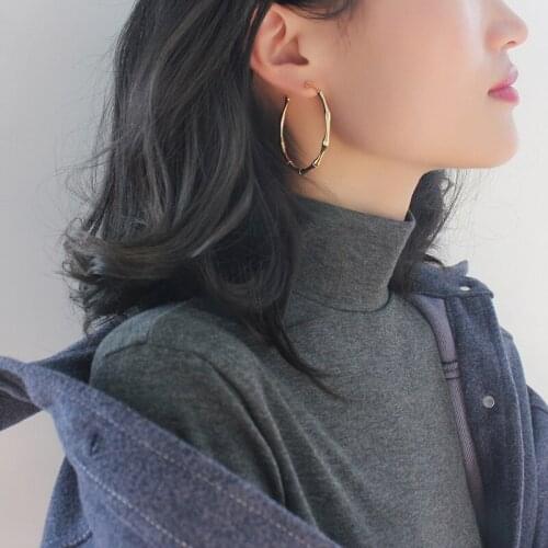 Gold Hoop Earrings For Women Girl Earing Geometric Drop Big Circle Copper Jewelry Top Fashion Brinco