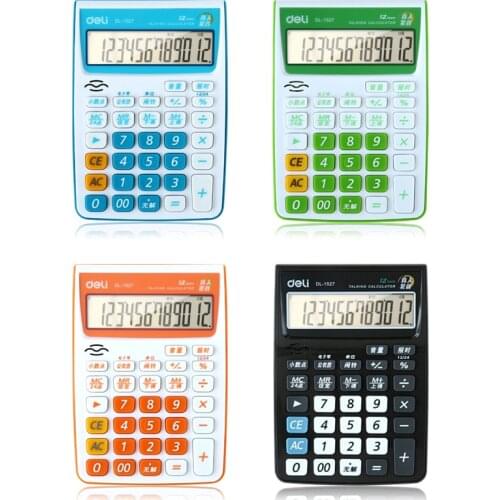 1 Piece Deli 1527 Color Fashion Calculator / Deli Voice calculator / 12 digits calculator 4 Colors
