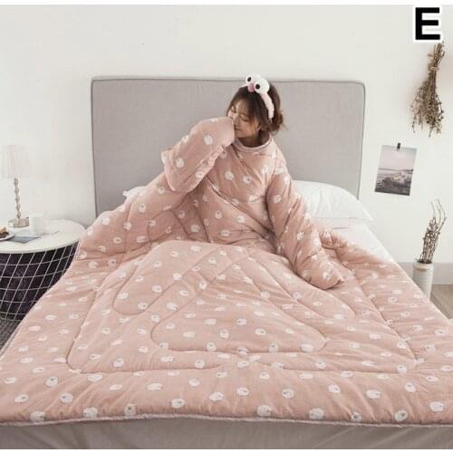 1 Pcs Lazy Quilt with Sleeves Warm Thicken Blanket Multifunction for Home Winter Nap
