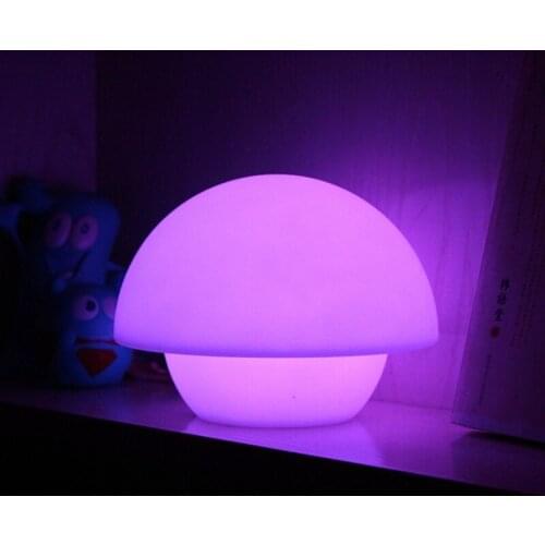IP65 LLDPE Material Rechargeable battery 16 color changing cordless mushroom shape led table lamp Free shipping 1pc