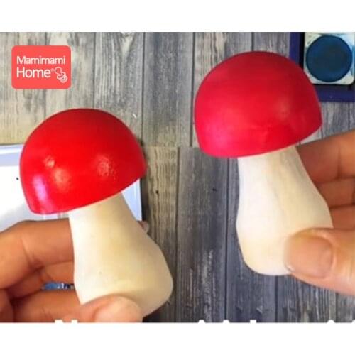 10pc Wooden Peg Doll Mushroom Handmade Wooden Blank Rodent Baby Teether Unfinished Decor Doll ChildrenS Goods Christmas Gifts