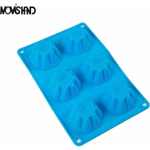 100% food grade Silicone 6 Cavity food Grade Silicone Octagonal tower Shape Cake Mold Chocolate soap Mold , Baking Pan