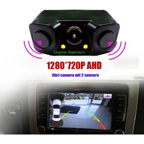 1280*720P AHD Car Reverse Backup Rear View Camera With Video Parking Sensor Radar Camera System with 7Inch LCD AHD Monitor