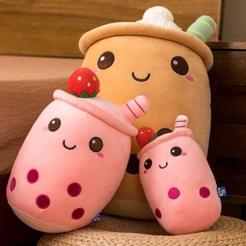 23 / 70CM Bubble Tea Family Filled Plush Pearl Milk Tea Strawberry Matcha Classic Pearl Pillow Cushion Childrens Toy Gift