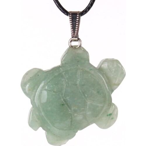 24pcs Fashion Green Aventurine Natural Stone Brazilian Good Luck Sea Turtle Tortoises Charms Lucky Totem Carving Pendants Free