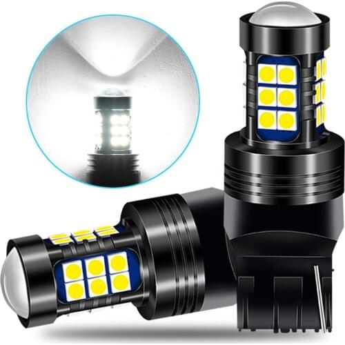 2x T20 W21W 7440 7440NA 1156 BA15S LED Reverse Lights Brake Stop Tail Auto Lamp Canbus Error Free Super Bright White 6000k DC12V